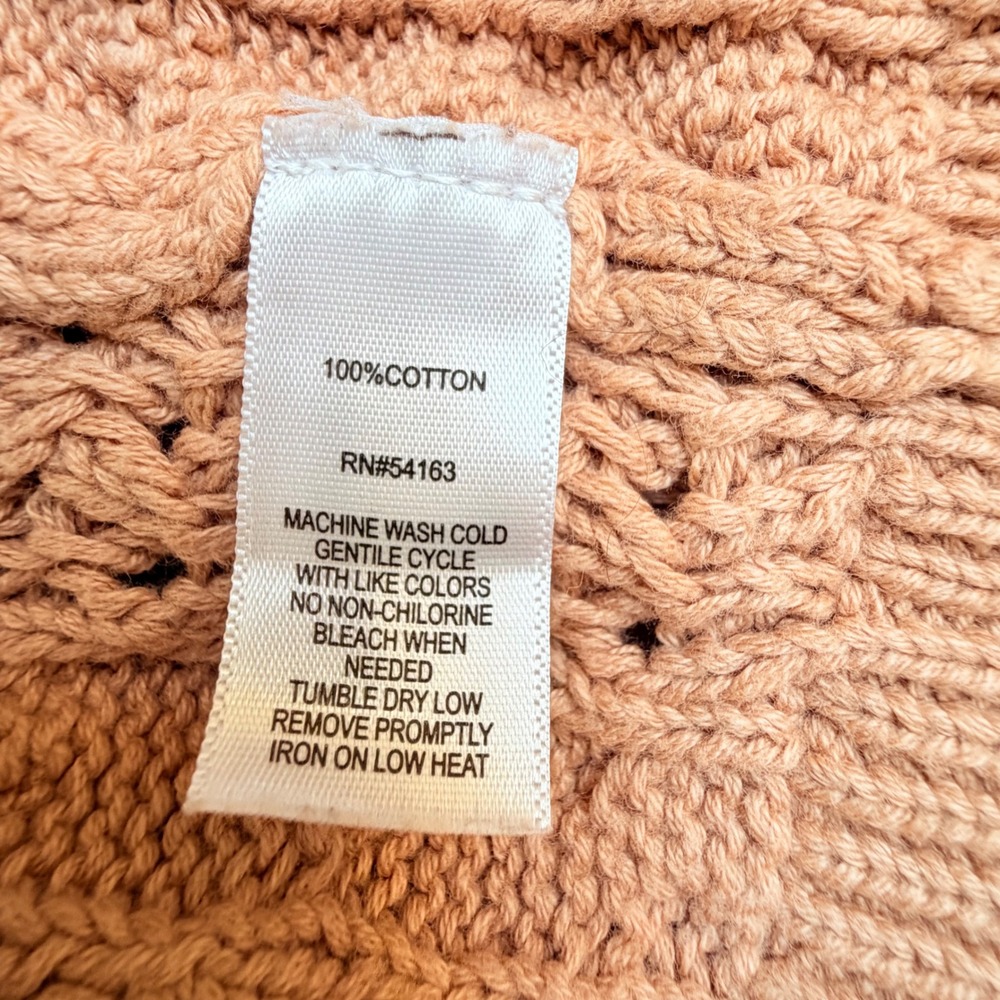 Marc New York Andrew Marc Peach Cable Knit Cotton Cardigan Sweater Womens Small - Picture 6 of 10